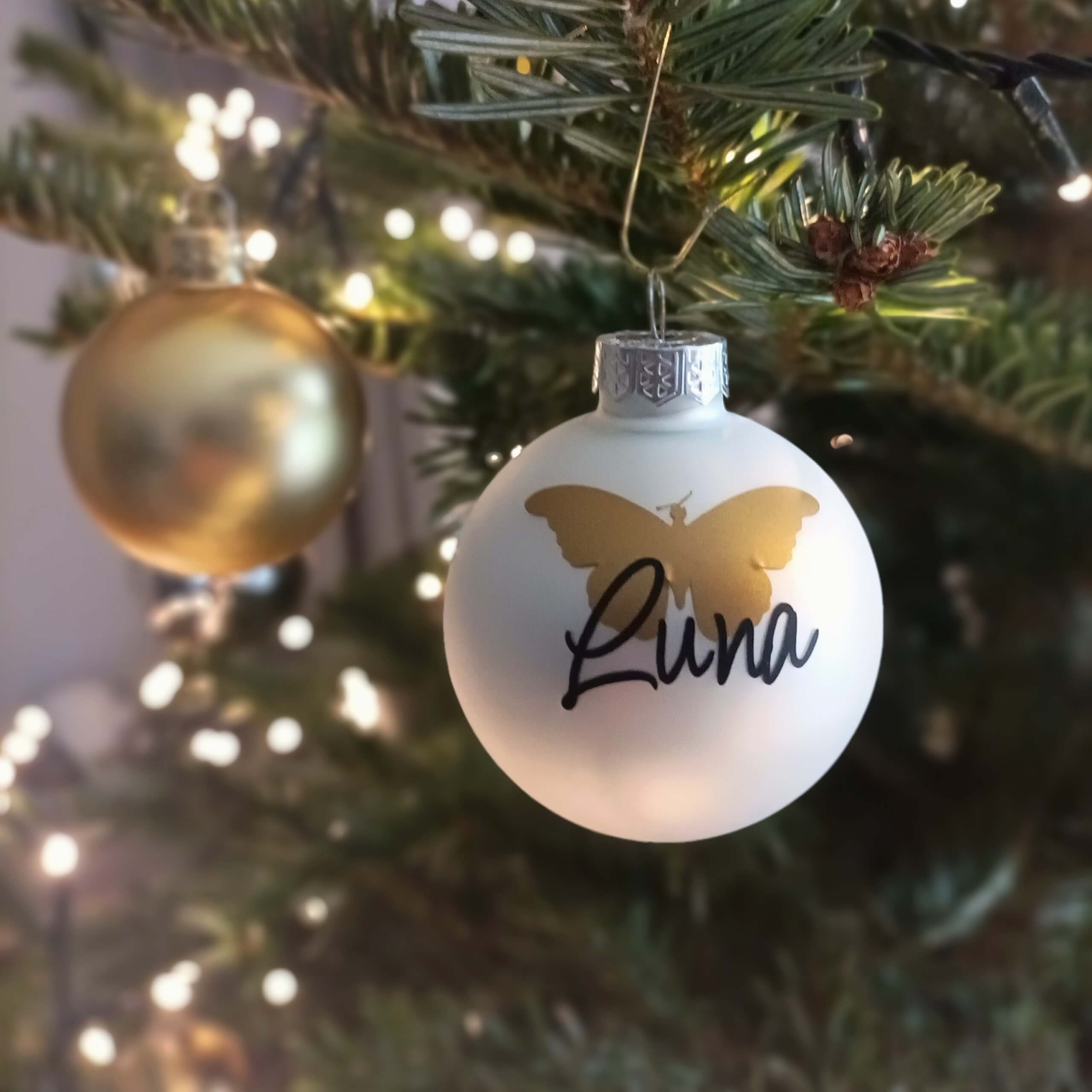 Personalisierte Weihnachtskugel Aufkleber – Bild 6