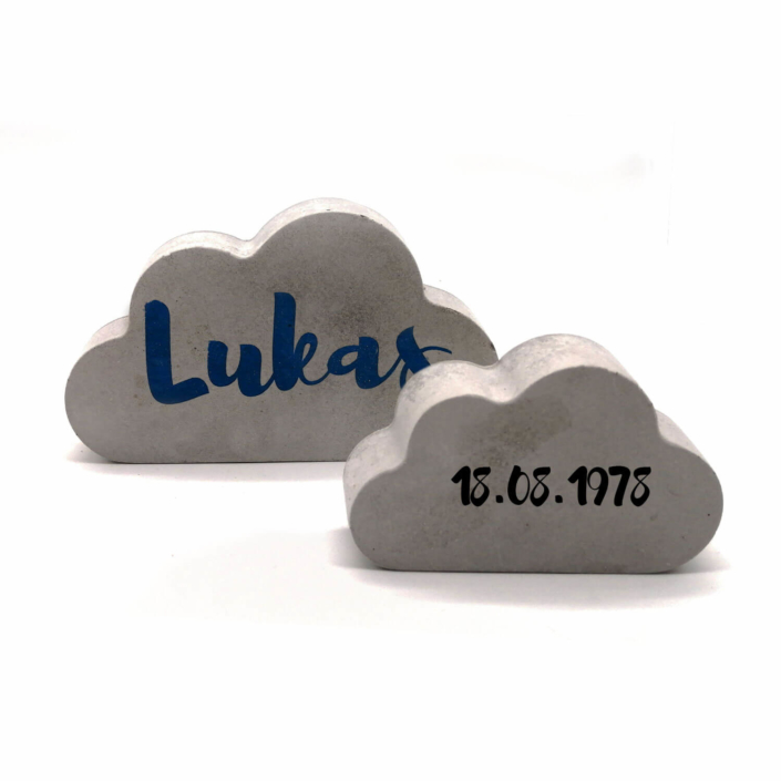 babygeschenke-personalisiert-19 Babygeschenke personalisiert - Beton Wolken 2er Set
