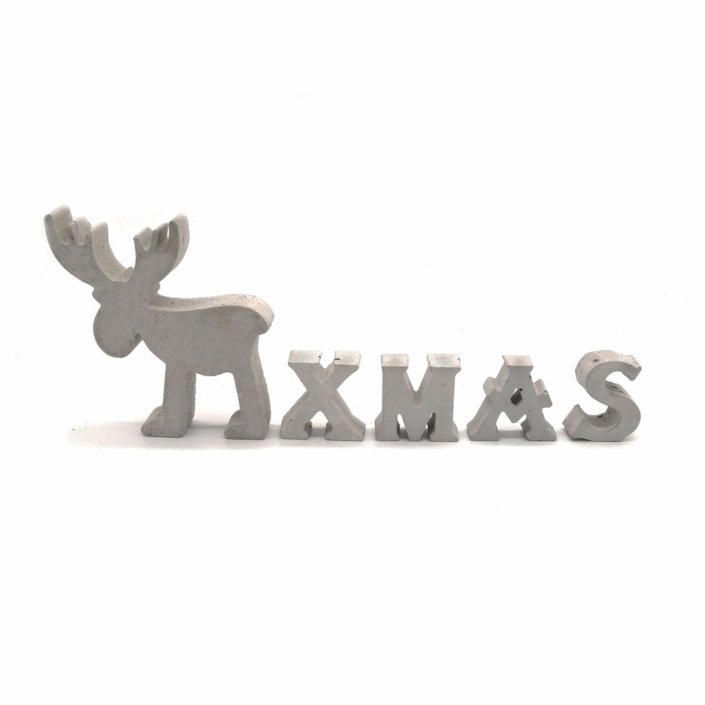 kreativkeller-deko-und-geschenke-dekorationsvorschlaege-fuer-weihnachten-9 Dekorationsvorschläge für Weihnachte - Beton Elch mit Buchstaben Xmas