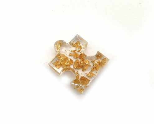 Epoxidharz Deko - Resin Puzzleteile in gold