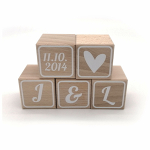 Hochzeitsgeschenk Ideen ausgefallen - Buchstabenwürfel Holz Hochzeit