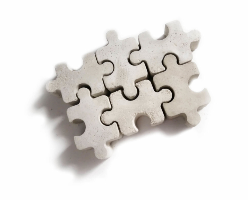 Hochzeitsgeschenk Ideen ausgefallen - Beton Puzzleteile 6er Set