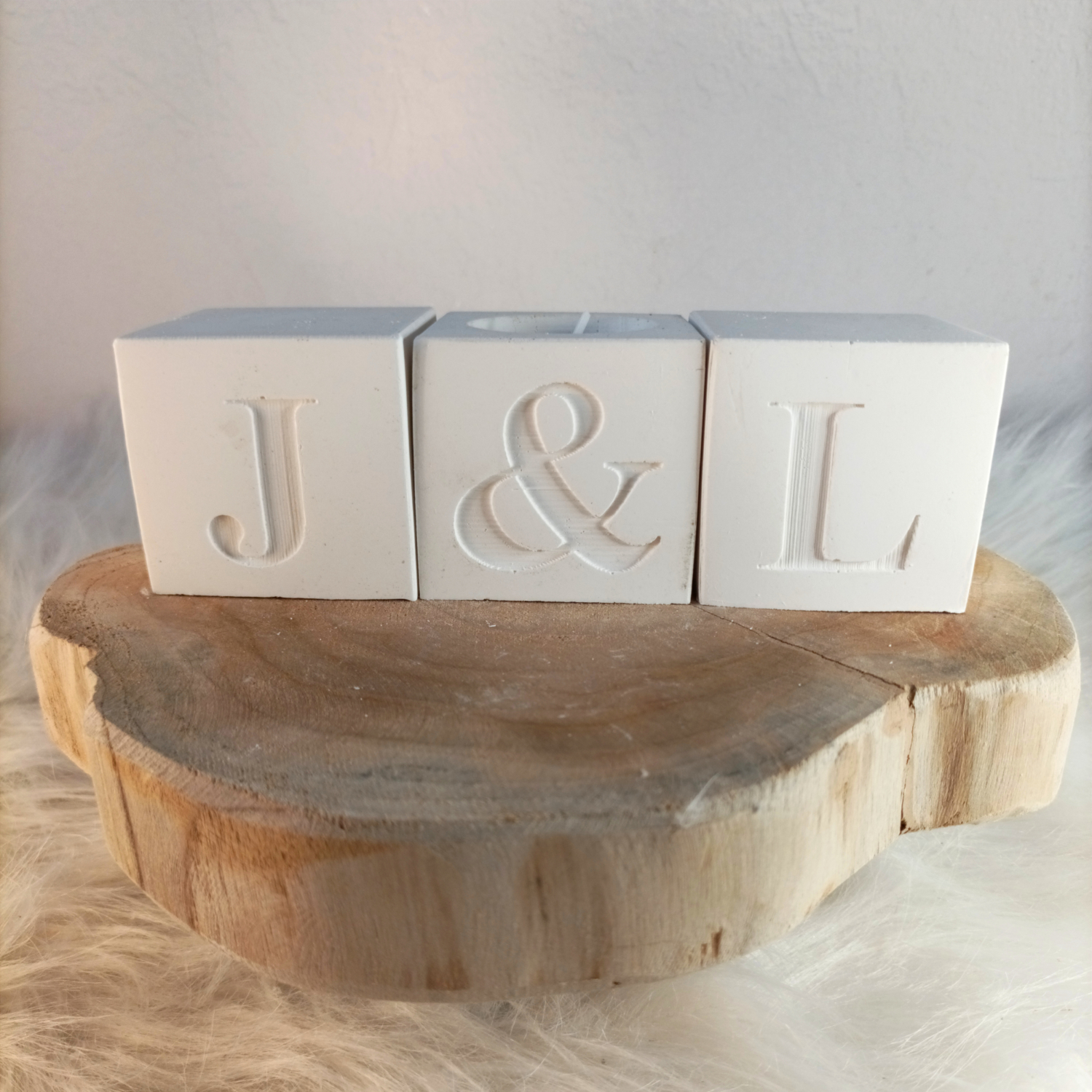 Raysin Würfel Initialen als Tischdeko oder Geschenk zur Hochzeit